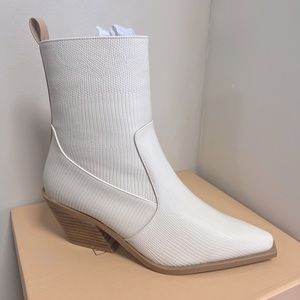 Off white snakeskin western booties